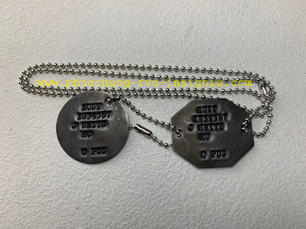 Oxidised Brass Vietnam War Era Australian Army Identification Tag/Disc Aussie Military Dog Tag Personalised