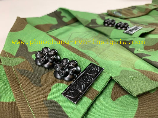 Mid war RVN Trung-Ta / Lieutenant Colonel - Officer Combat Subdued Metal Collar Rank Badge