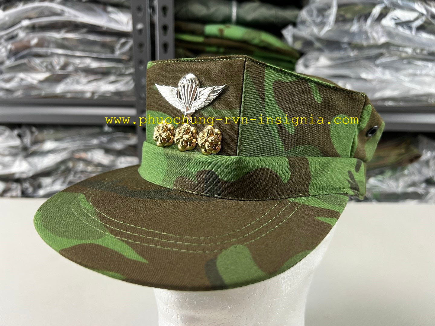 RVN Airborne Nhay-Du Officer Leaf Pattern ERDL Camo Field Cap