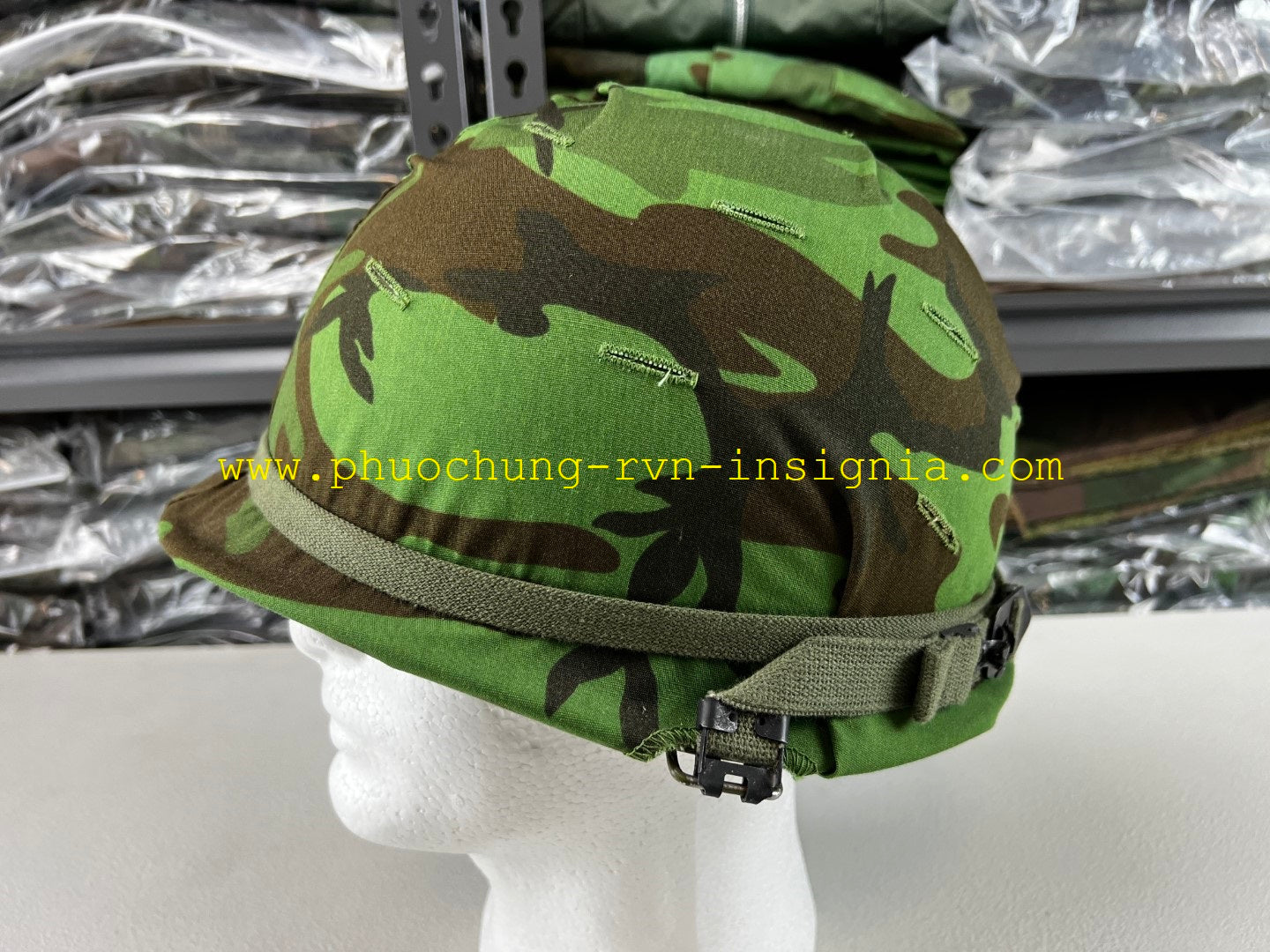 RVN Vietnamese Airborne/Ranger Nhay-Du/Biet-Dong-Quan Leaf Pattern ERDL BDQ Camo M1 Helmet Cover