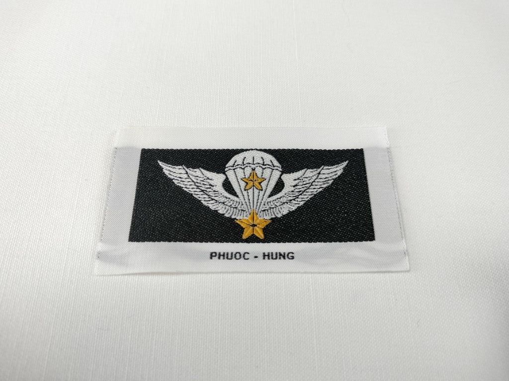 RVN Vietnamese Airborne Nhay-Du Senior Parachutist Badge Jump Wings Pocket Woven Patch