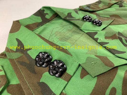 Mid war RVN Trung-Uy / First Lieutenant - Officer Combat Subdued Metal Collar Rank Badge