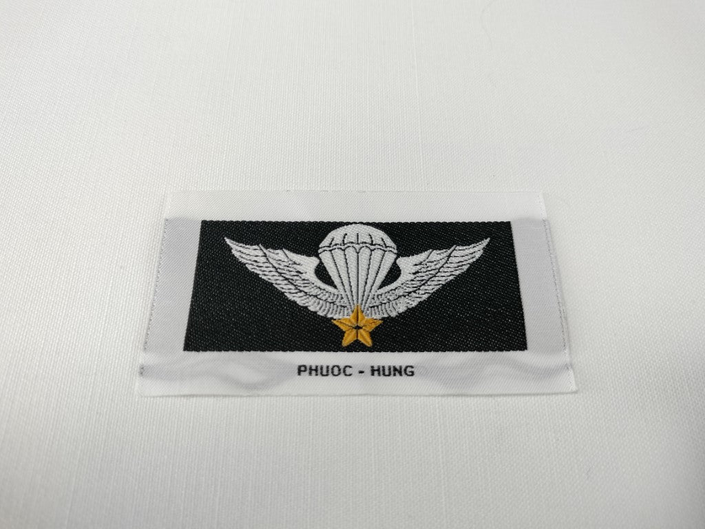 RVN Vietnamese Airborne Nhay-Du Parachutist Badge Jump Wings Pocket Woven Patch