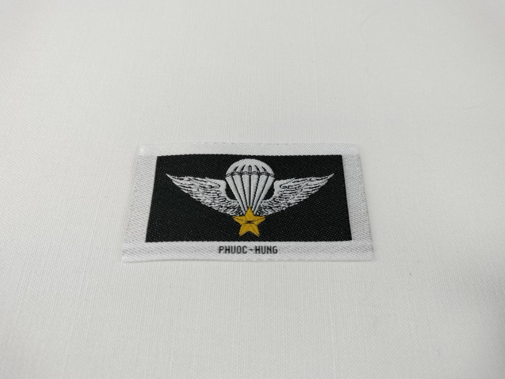 RVN Vietnamese Airborne Nhay-Du Early Parachutist Badge Jump Wings Pocket Woven Patch