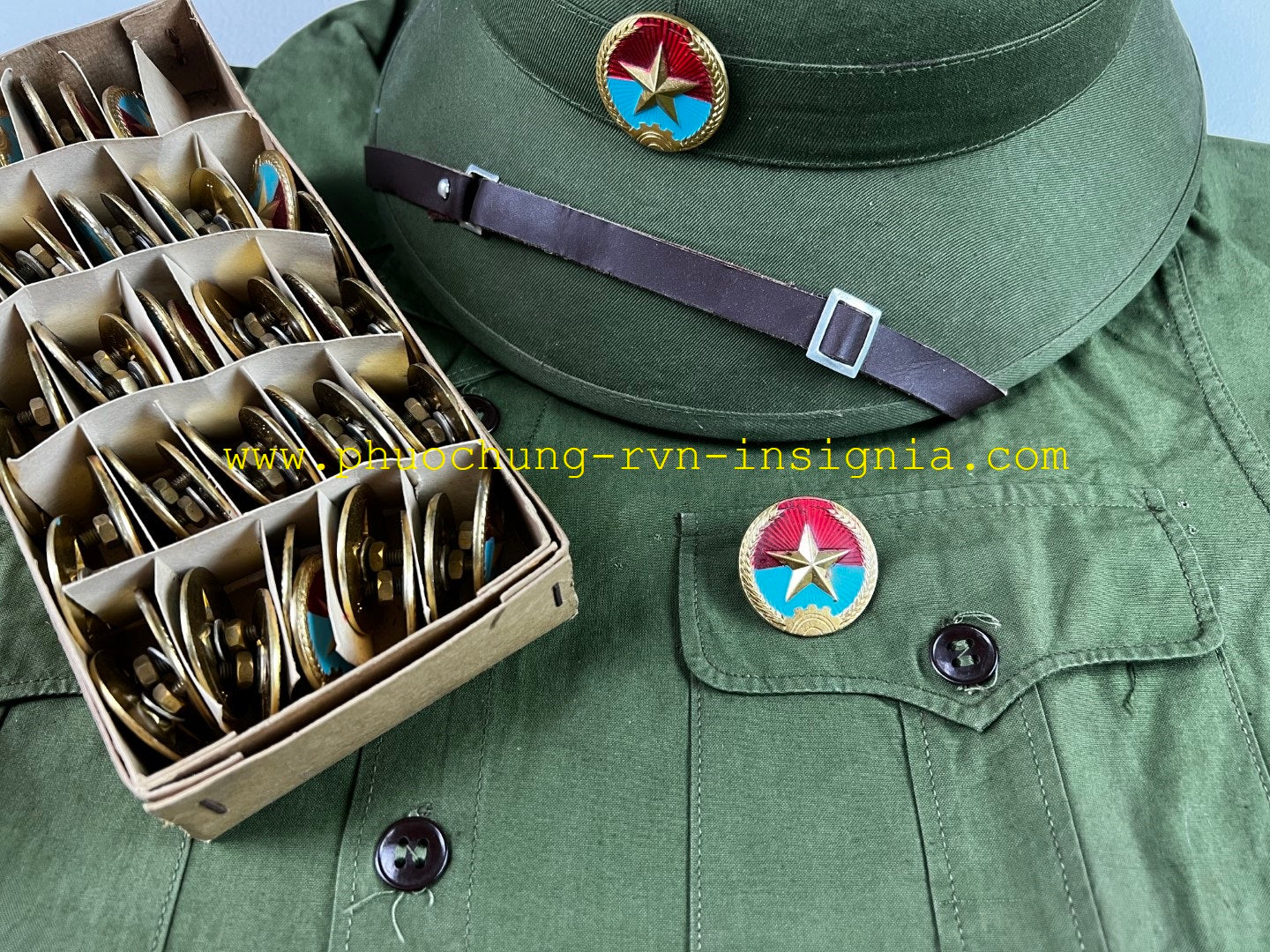 North Vietnamese Army / National Liberation Front - VC Pith Helmet Badge